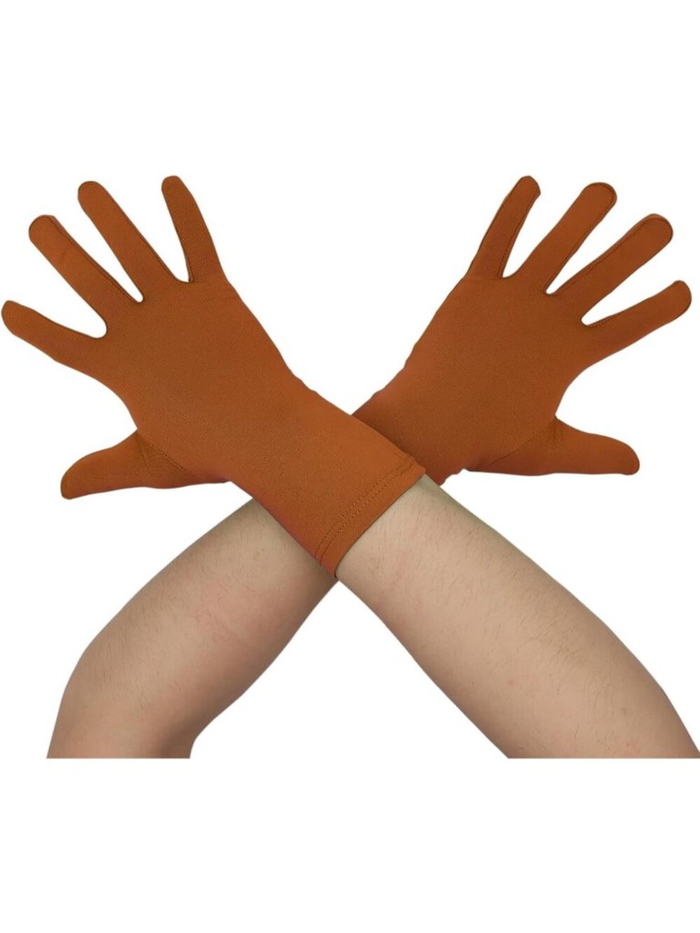 Men's And Women's Brown Wrist Length Spandex Christmas Costume Dance Gloves